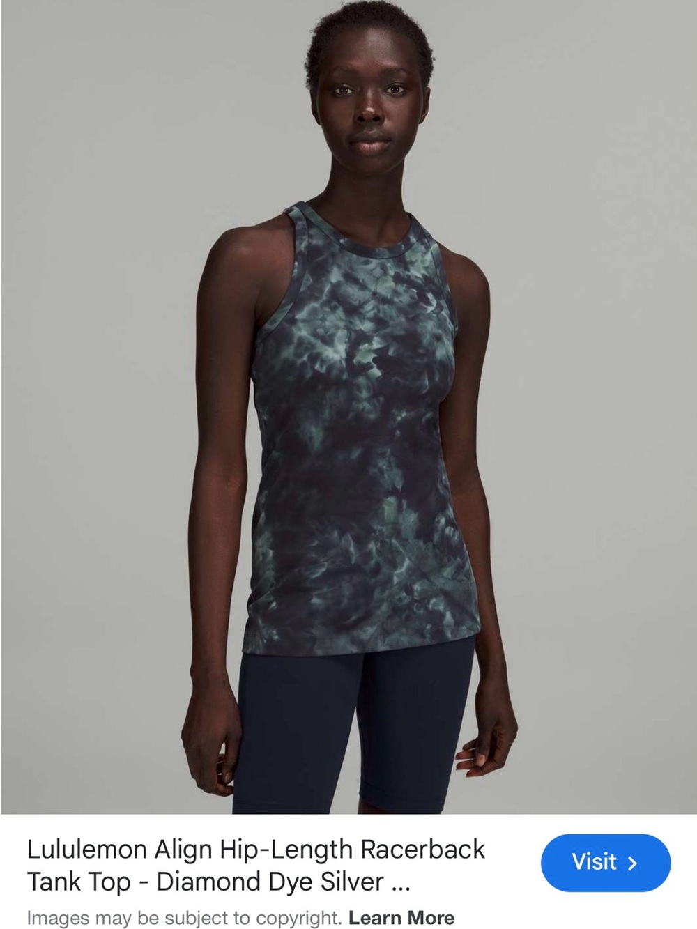 lululemon athletica Diamond Dye Racerback Tank — Charcoal and Teal